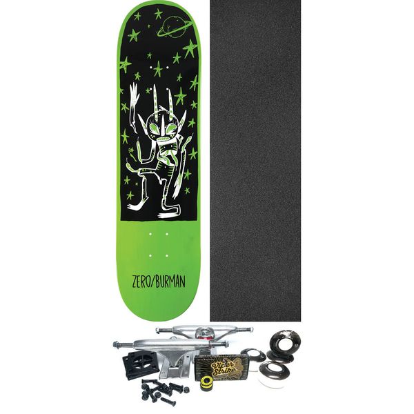Zero Skateboards Dane Burman Hillz Green Skateboard Deck - 8.37" x 31.9" - Complete Skateboard Bundle
